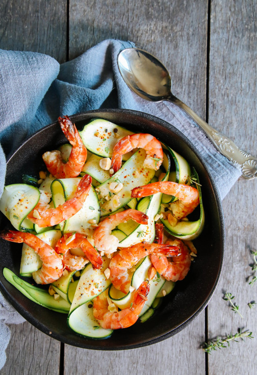 Tagliatelles de courgette aux crevettes